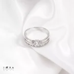انگشتر نگینی نقره ای ژوپینگ کد 101067998