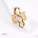انگشتر زنانه مینیمال طلایی ژوپینگ