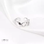 انگشتر مینیمال چند حلقه نقره ای ژوپینگ - تصویر 2