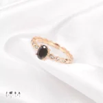 انگشتر زنانه نگین مشکی ژوپینگ