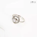 انگشتر نقره ای نگین چرخشی ژوپینگ