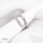 انگشتر مینیمال پیچ توخالی نقره ای ژوپینگ کد 1010781174