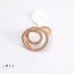 انگشتر زنانه دو حلقه ژوپینگ طلایی - تصویر 2