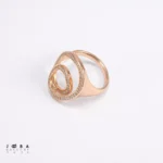 انگشتر زنانه دو حلقه ژوپینگ طلایی