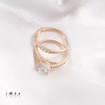 انگشتر زنانه جفتی تک نگین ژوپینگ - تصویر 2