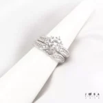 انگشتر جفتی نقره ای موج ژوپینگ کد 1011482201