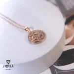 آویز گلبرگ نگینی طلایی دایره ژوپینگ