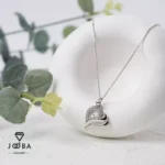 آویز ژوپینگ طرح قلب موج نقره‌ای (رنگ ثابت و ضد حساسیت)