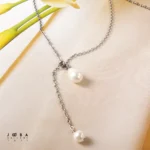 گردنبند مرواریدی نقره ای ژوپینگ - Image 3