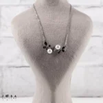 گردنبند پروانه نقره ای مرواریدی ژوپینگ - تصویر 3