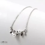 گردنبند پروانه نقره ای مرواریدی ژوپینگ