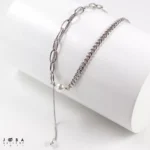 گردنبند نقره ای تک مروارید ژوپینگ