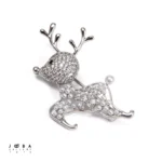 گل سینه گوزن نقره ای پرنگین ژوپینگ