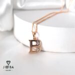 آویز حروف B طلایی نگینی ژوپینگ