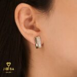 گوشواره دولاین مات و براق نگینی ژوپینگ