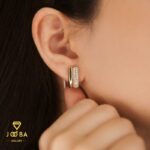 گوشواره دولاین مات و براق نگینی ژوپینگ - Image 2