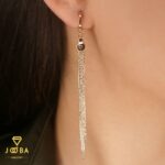 گوشواره ژوپینگ مدل شرشره ای طلایی