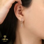 گوشواره آویز قلبی نگینی ژوپینگ