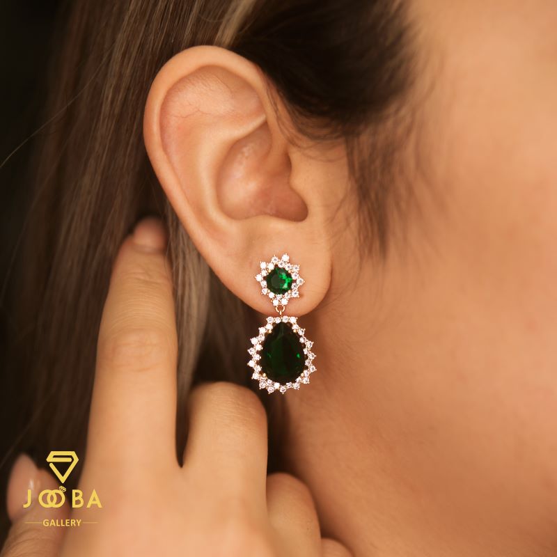 10958351.jpg گوشواره سوارسکی الماس سبزژوپینگ - Image 1