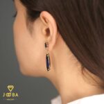 گوشواره سوارسکی قایقی سرمه ای ژوپینگ - تصویر 2