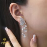 گوشواره پروانه ریش ریشی سفید ژوپینگ - تصویر 2