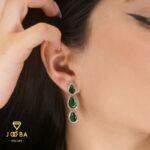 گوشواره سوارسکی اشک سبز ژوپینگ - تصویر 2