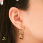 گوشواره سه حلقه پیچ طلایی ژوپینگ - تصویر 2