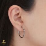 گوشواره حلقه ای نقره ای ژوپینگ