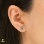 گوشواره میخی گل نقره ای ژوپینگ