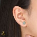 گوشواره گل پنج پر آبی ژوپینگ - تصویر 2