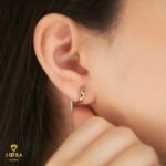 گوشواره حلقه ای مینیمال طلایی ژوپینگ - تصویر 2