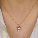 گردنبند اشک توخالی نگینی ژوپینگ