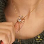 گردنبند کرواتی قلب نگین صورتی ژوپینگ - تصویر 2