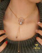 گردنبند کرواتی قلب نگین صورتی ژوپینگ - تصویر 3