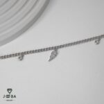 پابند برگ و نگین نقره ای ژوپینگ