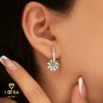 گوشواره گل دو رنگ ژوپینگ