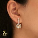گوشواره حلقه ای گل رنگی ژوپینگ