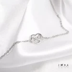 دستبند ظریف نقره ای قلب ژوپینگ