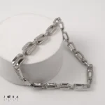 دستبند نگینی نقره ای ژوپینگ