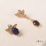 گوشواره نگین دار سوارسکی رنگ آبی