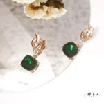 گوشواره سوارسکی سبز ژوپینگ - تصویر 3
