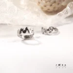 گوشواره مینیمال موج نقره ای ژوپینگ - تصویر 3