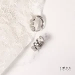 گوشواره مینیمال موج نقره ای ژوپینگ