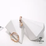 گوشواره حلقه ای مثلثی صورتی ژوپینگ