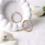 گوشواره حلقه پیچ طلایی ژوپینگ - تصویر 2