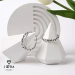 گوشواره حلقه ای نقره ای ژوپینگ - تصویر 2