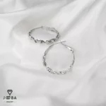گوشواره حلقه ای نقره ای ژوپینگ