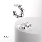 گوشواره میخی نقره ای ژوپینگ