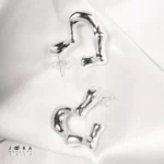گوشواره نقره ای طرح قلب ژوپینگ - تصویر 3