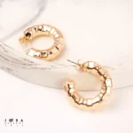 گوشواره میخی مینیمال طلایی  برند ژوپینگ